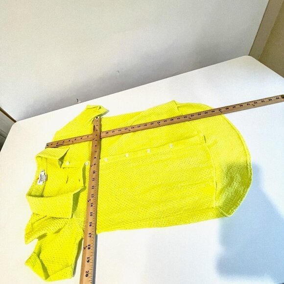 Lili Sidonio Molly Bracken Button Up Blouse Top Womens S Yellow Collared Eyelet - Picture 10 of 10